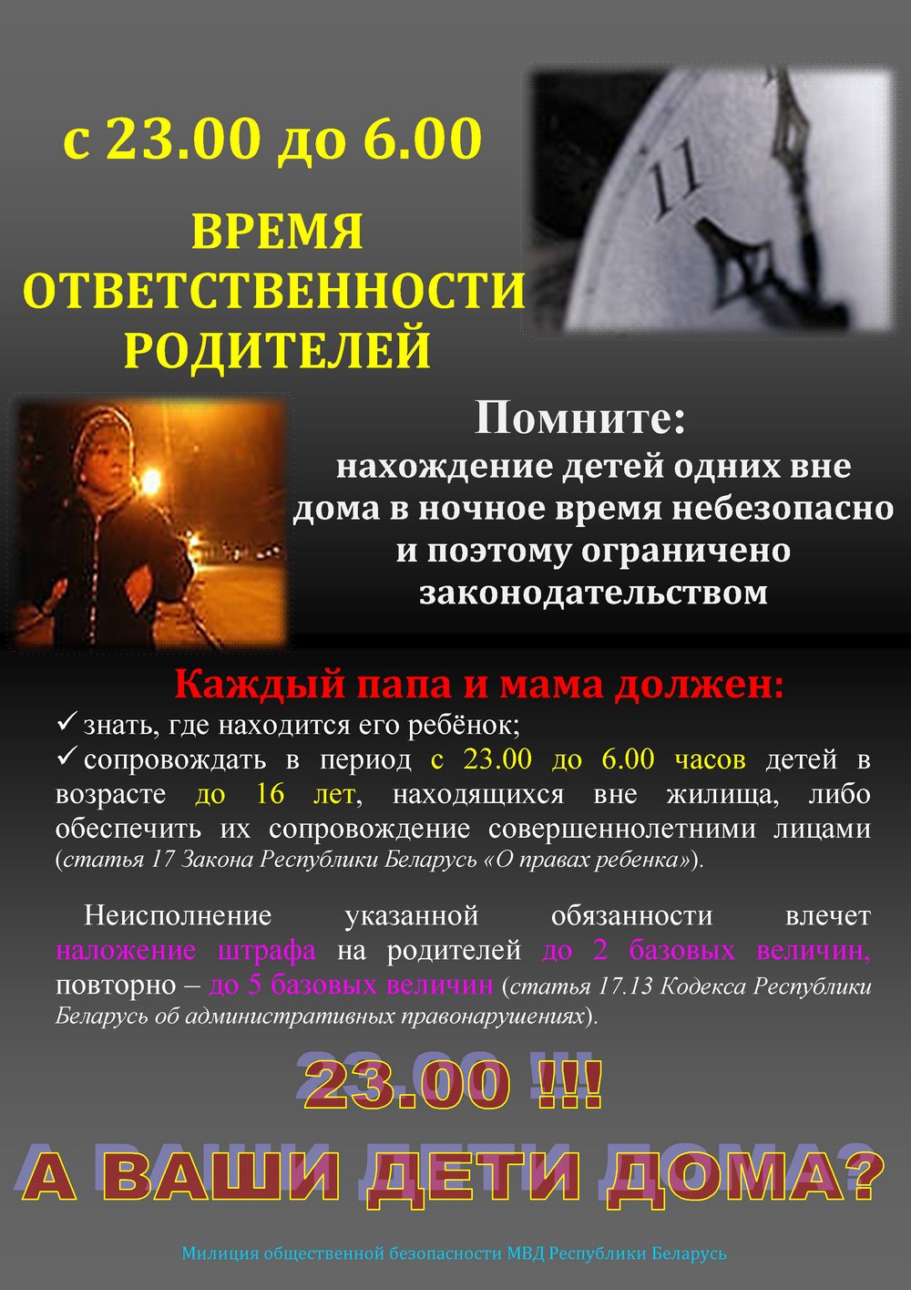 Листовка МВД РБ