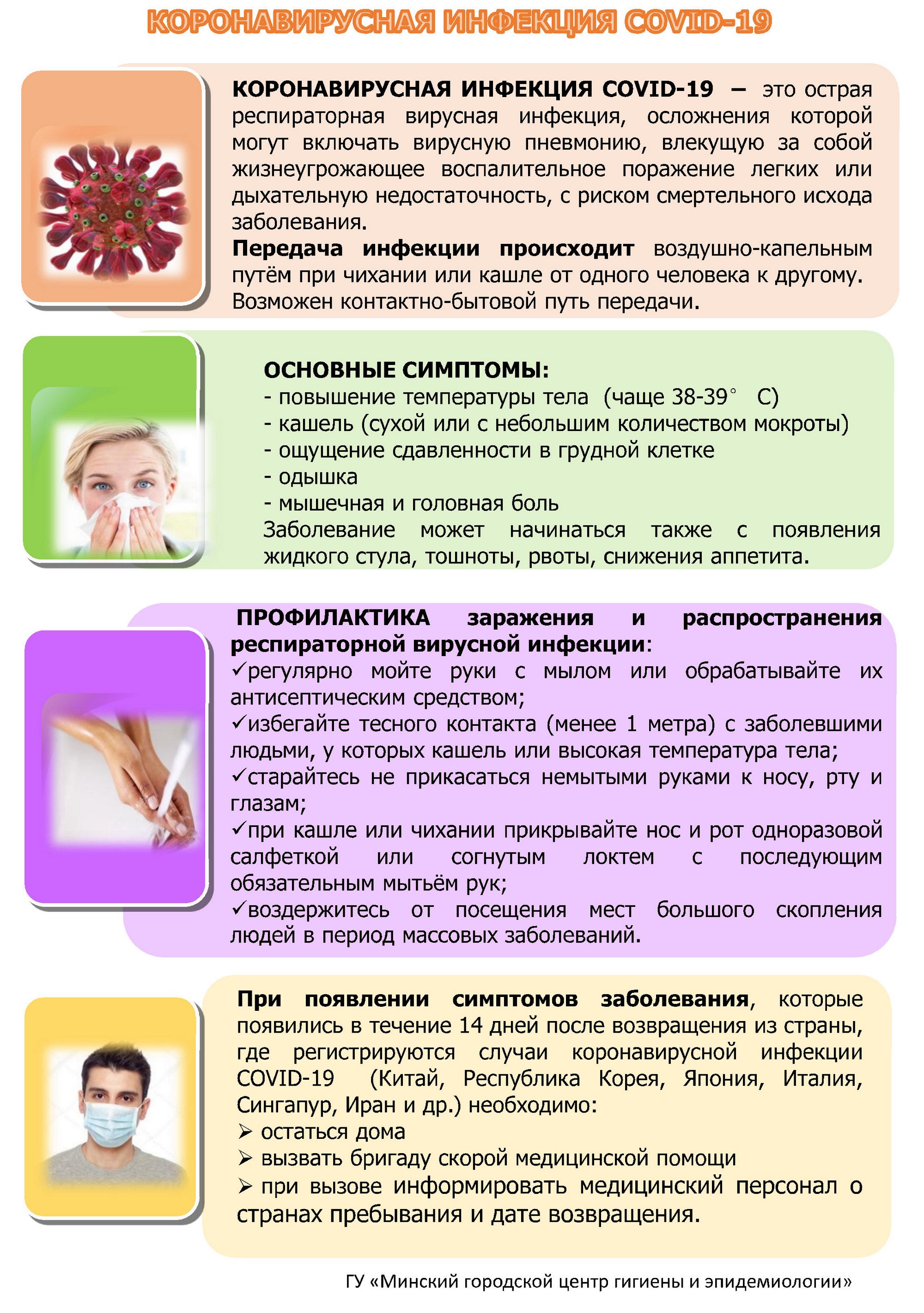Листовка райЦГЭ «Профилактика распространения короновируса»